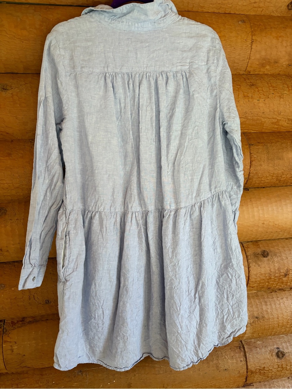 100% Linen H by Halston light blue linen dress - Picture 5 of 5